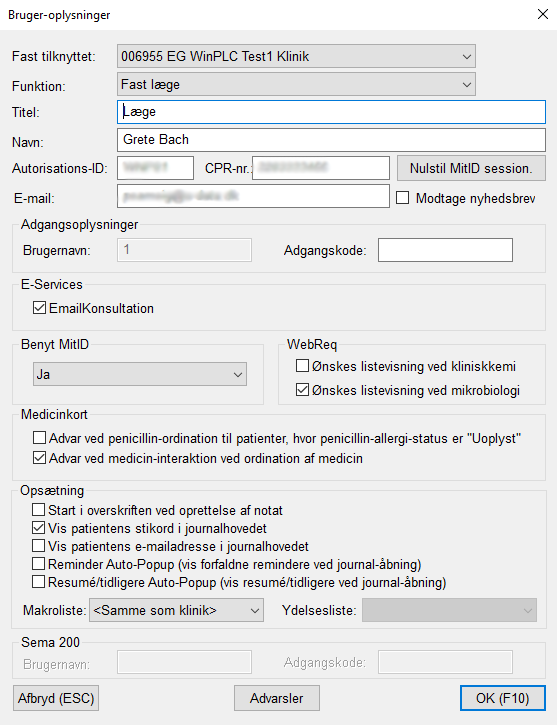 Bruger-oplysninger
