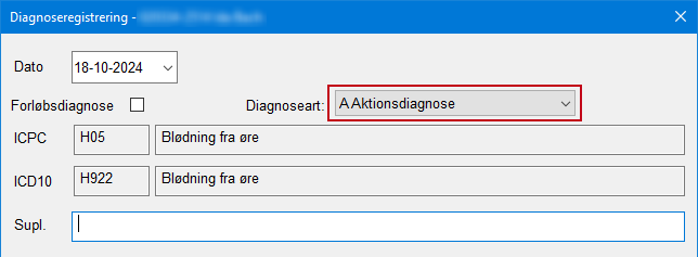 Diagnose - aktionsdiagnose standard