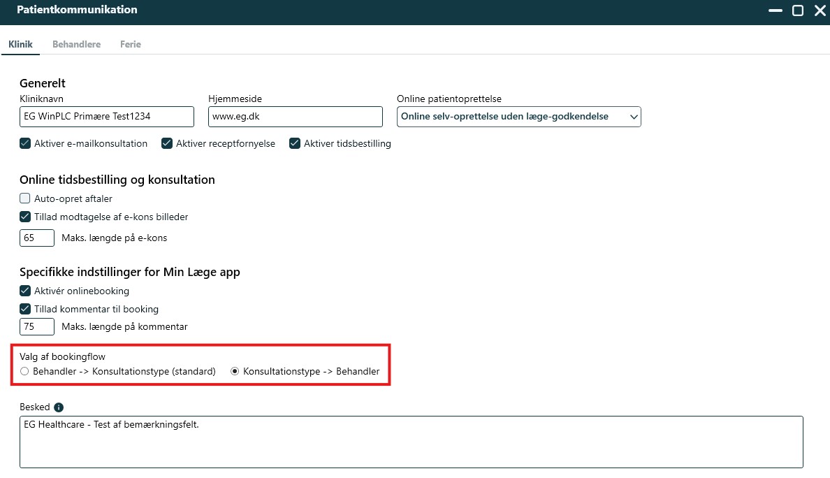 Bookingflow i MinLægeApp