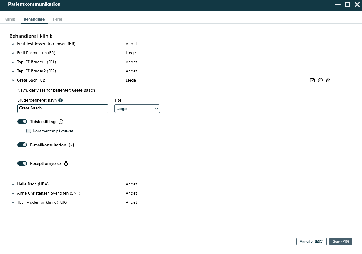 Patientkommunikation - behandlere - WinPLC