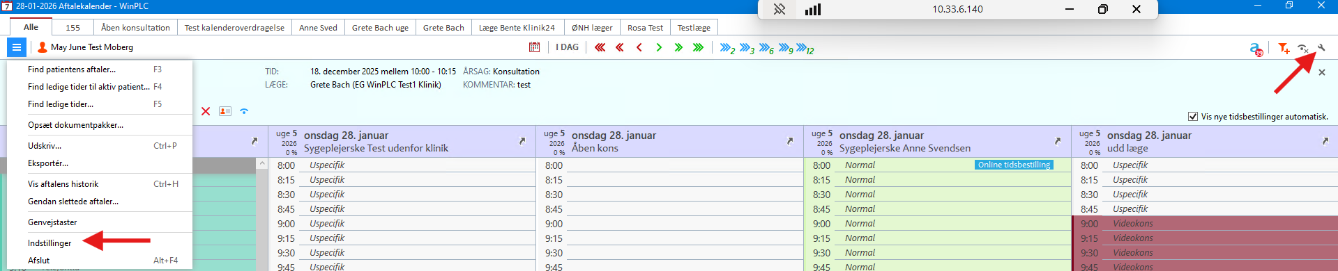 kalender advisering indstillinger