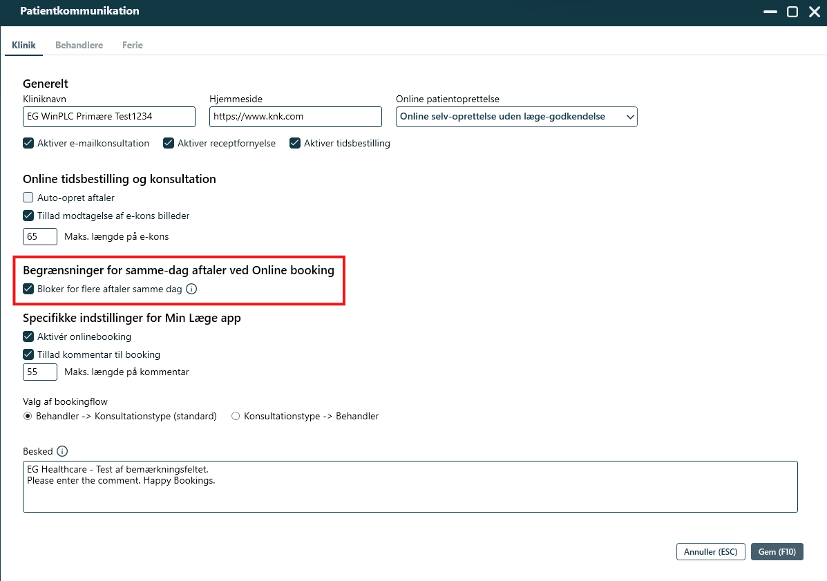 Bloker for flere aftaler samme dag